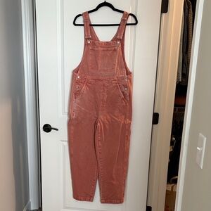 Madewell Women's Coral Pink Denim Overalls Size M